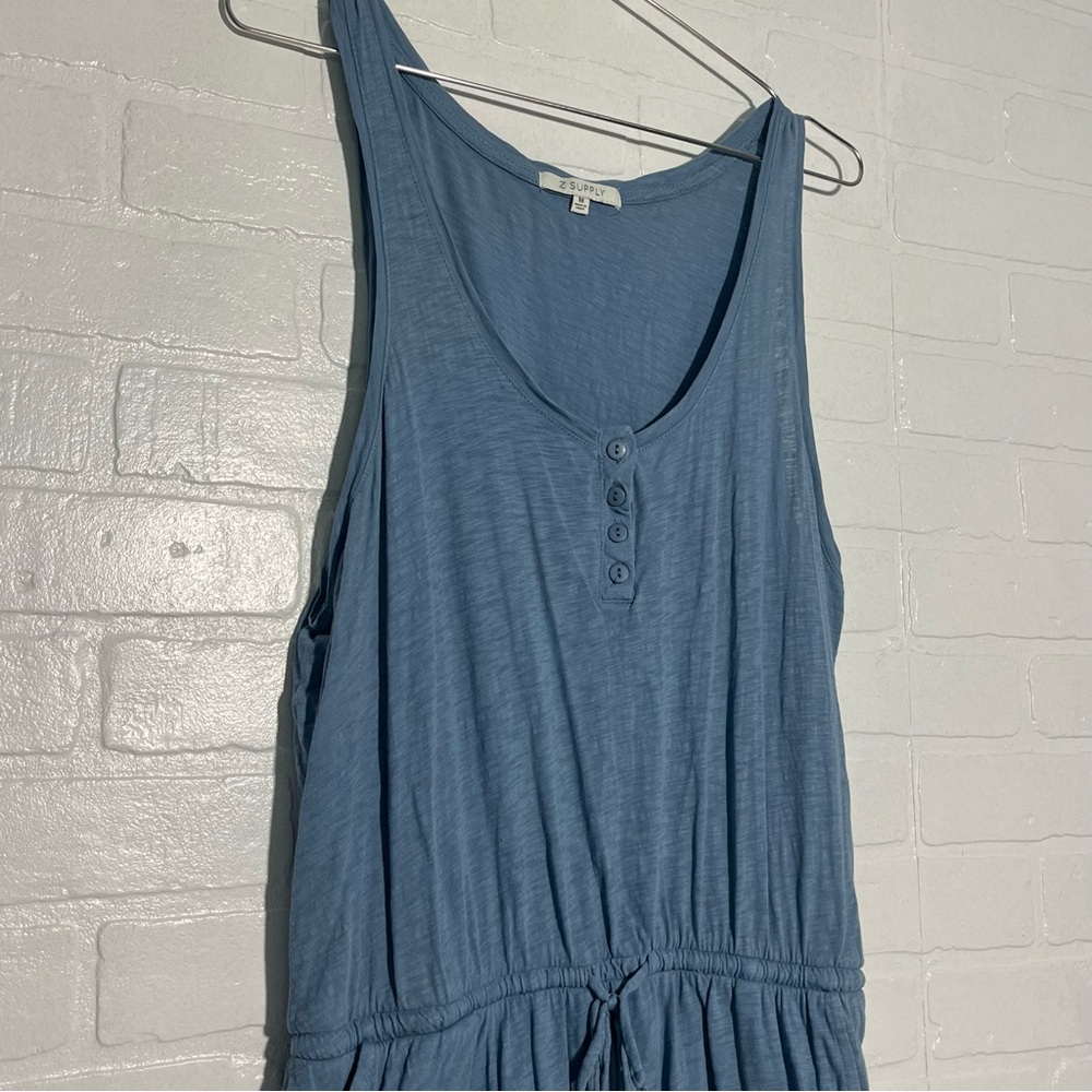 Z Supply Womens Romper Sleeveless Romper with Pockets Casual Blue Medium - Picture 2 of 9